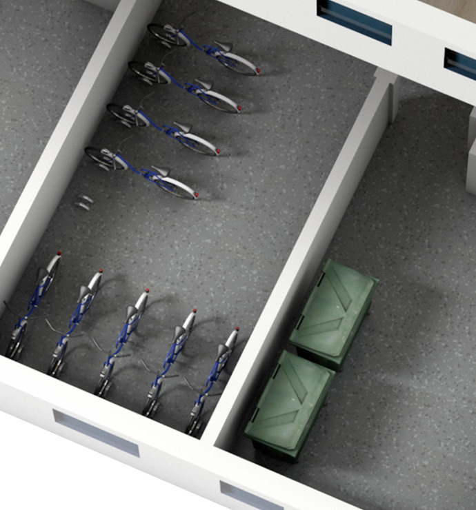 Common areas: storage rooms xxx